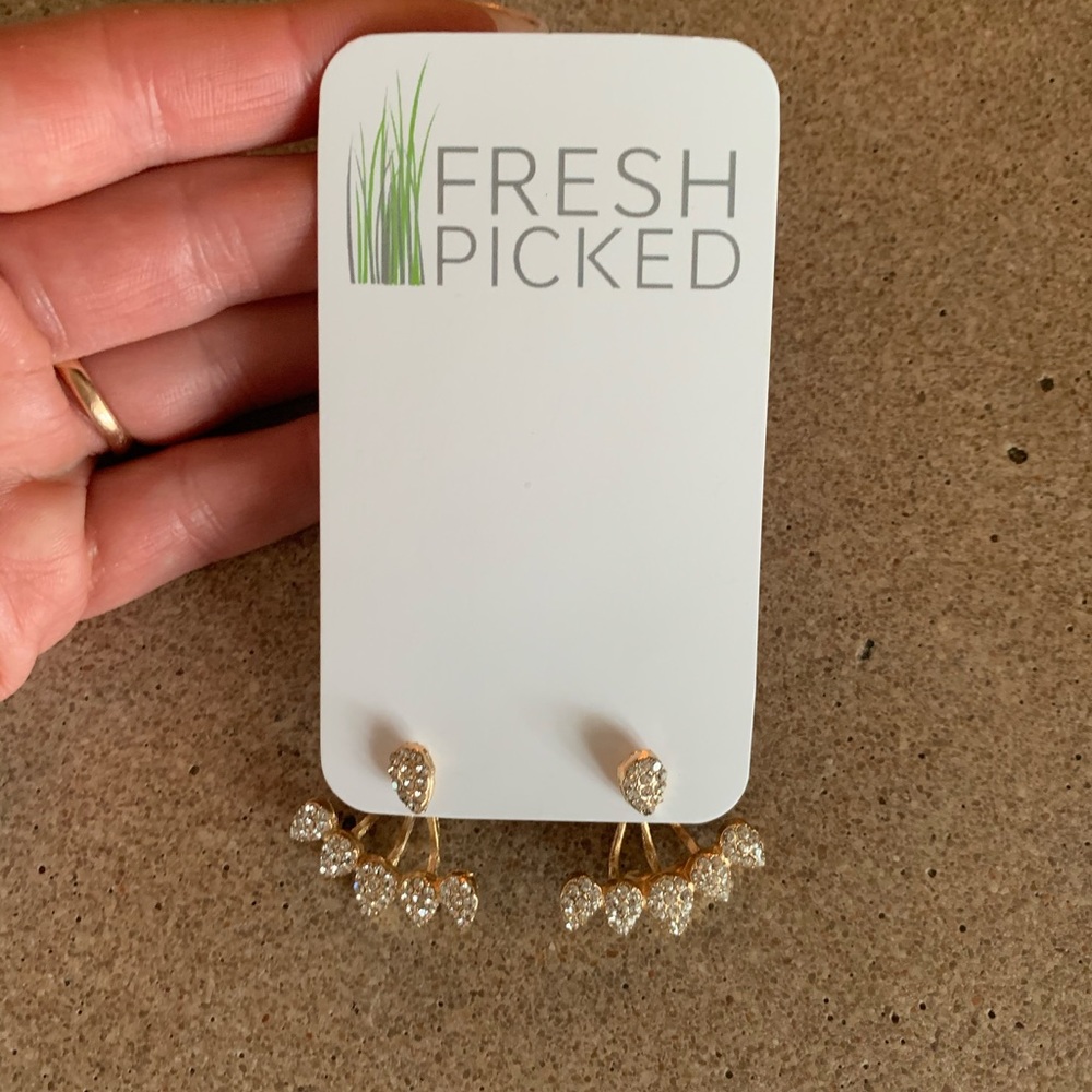 Gold and silver tear drop earrings